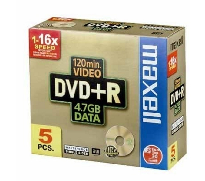 Maxell DVD+R Printable 5 - pk 4.7ГБ DVD+R 5шт