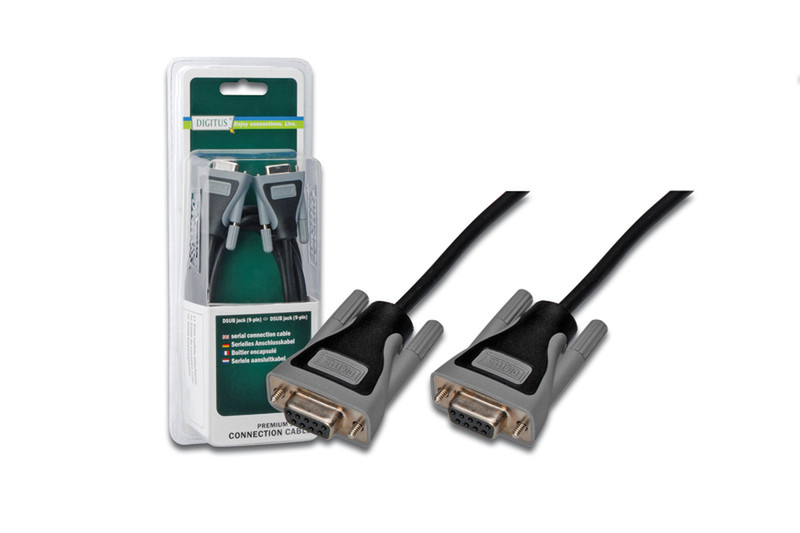 Digitus Serial cable, 2m 2м Черный кабель последовательной связи