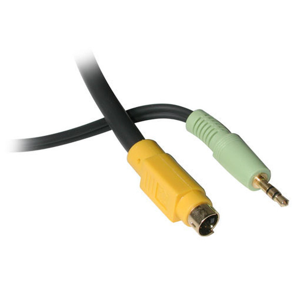 C2G 3m Value Series S-Video + Audio to (3) RCA-Type Adapter Cable 3m S-Video (4-pin) + 3.5mm 3 x RCA Schwarz