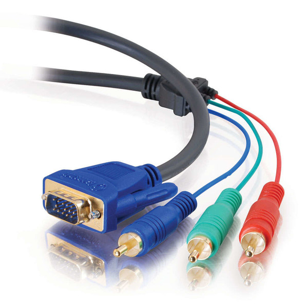 C2G 3m Ultima HD15 / RCA HDTV Component Video Breakout Cable 3m VGA (D-Sub) 3 x RCA Schwarz