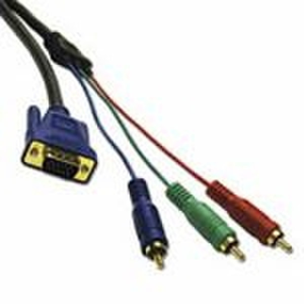 C2G 7m Ultima HD15 to RCA HDTV Component Video Breakout Cable 7m VGA (D-Sub) 3 x RCA Schwarz