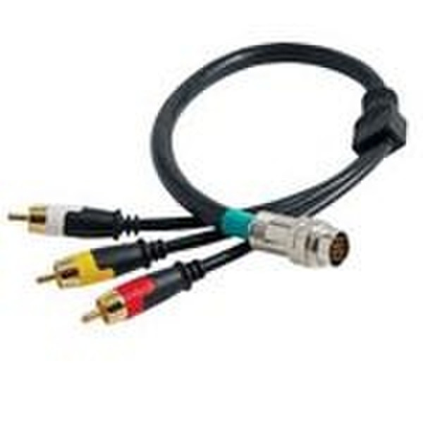 C2G 2m RapidRun™ Composite Video+Stereo Audio V.2 Break-Away Flying Lead 2m Schwarz