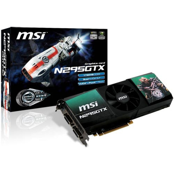 MSI N295GTX-2D1792 GeForce GTX 295 1.75ГБ GDDR3 видеокарта