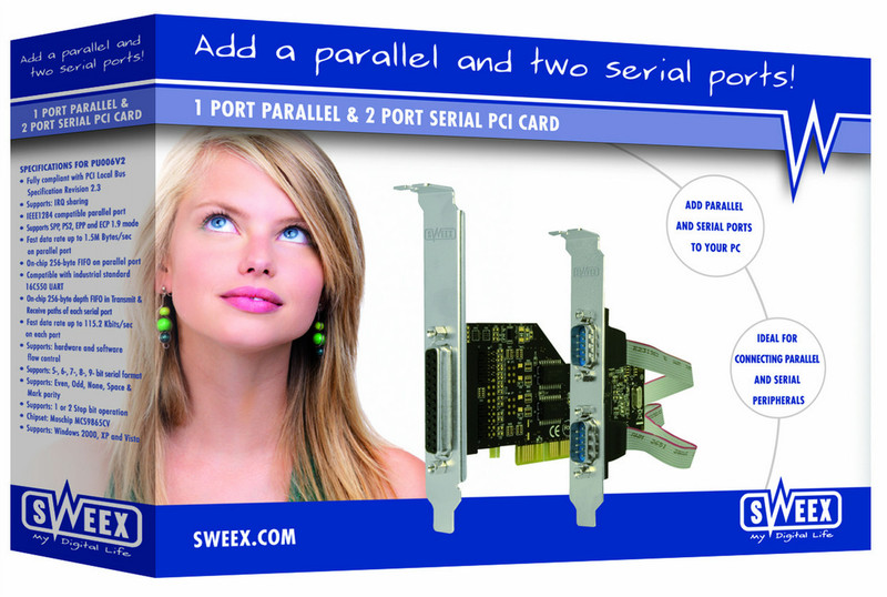 Sweex 1 Port Parallel & 2 Port Serial PCI Card интерфейсная карта/адаптер
