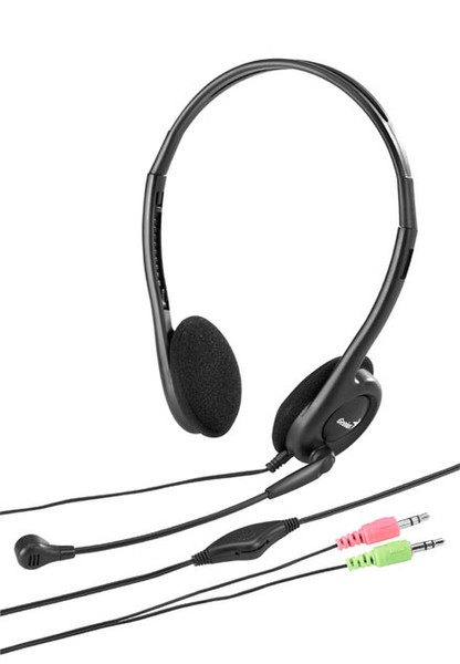 Genius HS-02C Binaural Wired Black,Silver mobile headset