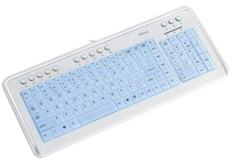 Trust KB-1500 IT USB QWERTY Белый клавиатура