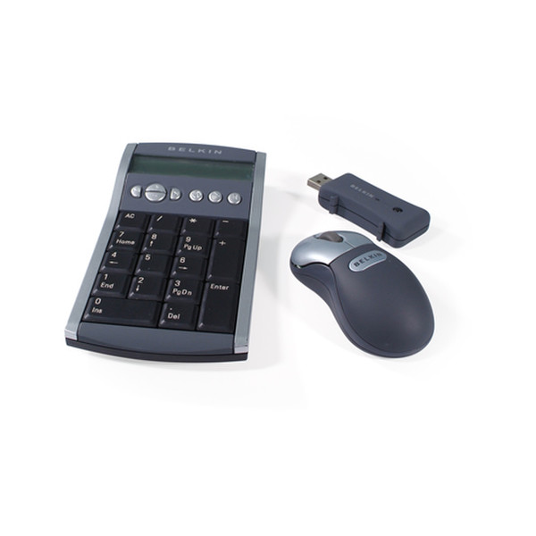 Belkin Wireless calculator keypad + Wireless mouse + Multi media control Беспроводной RF Оптический компьютерная мышь
