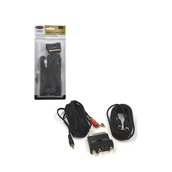 Belkin PC-DVD - TV Cable Kit - 5m, S-Video Cable, Scart Adapter 5m Black