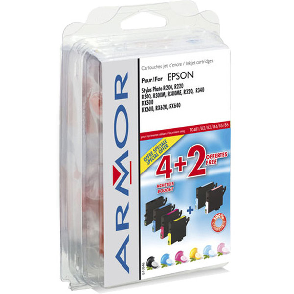 Armor Kit Epson 4+2 Cartridges Черный, Бирюзовый, Светло-бирюзовый, Светло-малиновый, Маджента, Желтый струйный картридж