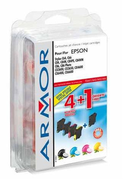 Armor Ink-jet for Epson Styl. C64/84 PACK 4+1 Черный, Бирюзовый, Маджента, Желтый струйный картридж