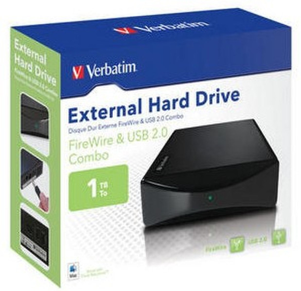 Verbatim 1TB 3.5'' USB HDD 1000ГБ Черный внешний жесткий диск