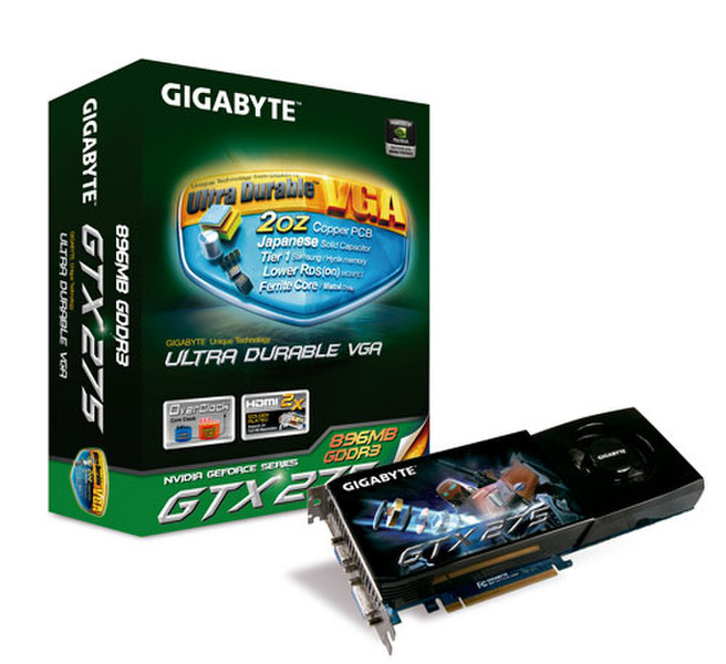 Gigabyte GV-N275UD-896I GeForce GTX 275 GDDR3 graphics card