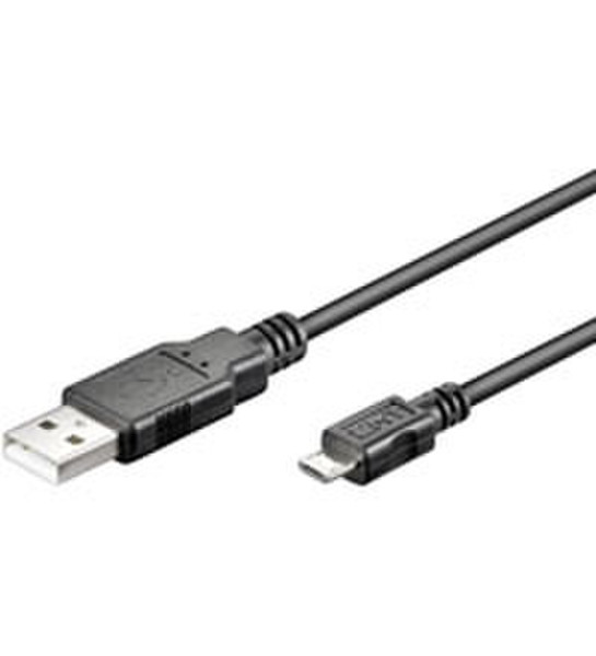 Wentronic USB micro-B 100, 1m 1м Micro-USB B USB A Черный кабель USB