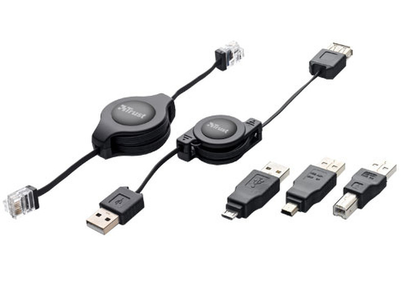 Trust USB and Network Connection Kit 1.25m Schwarz Tastatur/Video/Maus (KVM)-Kabel