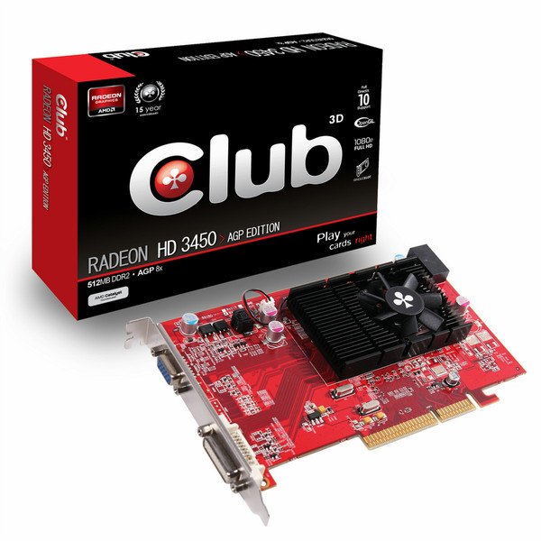 CLUB3D CGA-3452 Radeon HD3450 0.5GB GDDR2 graphics card