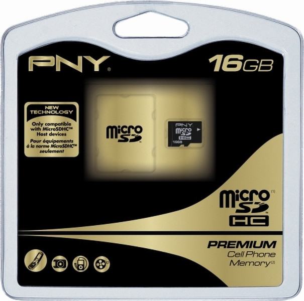 PNY MicroSDHC Premium 16GB MicroSDHC memory card