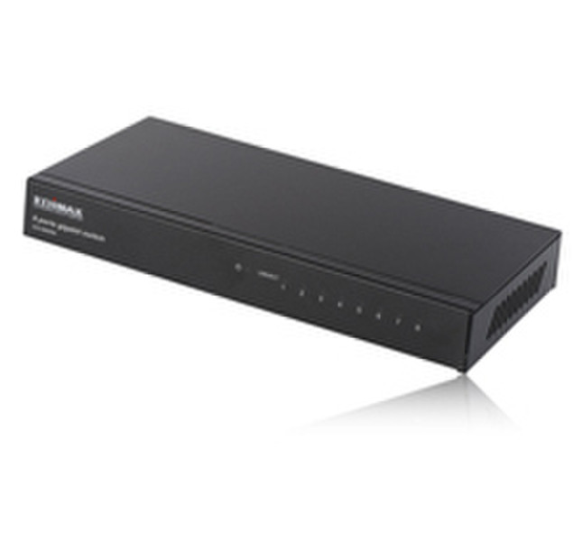 Edimax ES-5800M 8 ports gigabit metal switch Управляемый Power over Ethernet (PoE) Черный