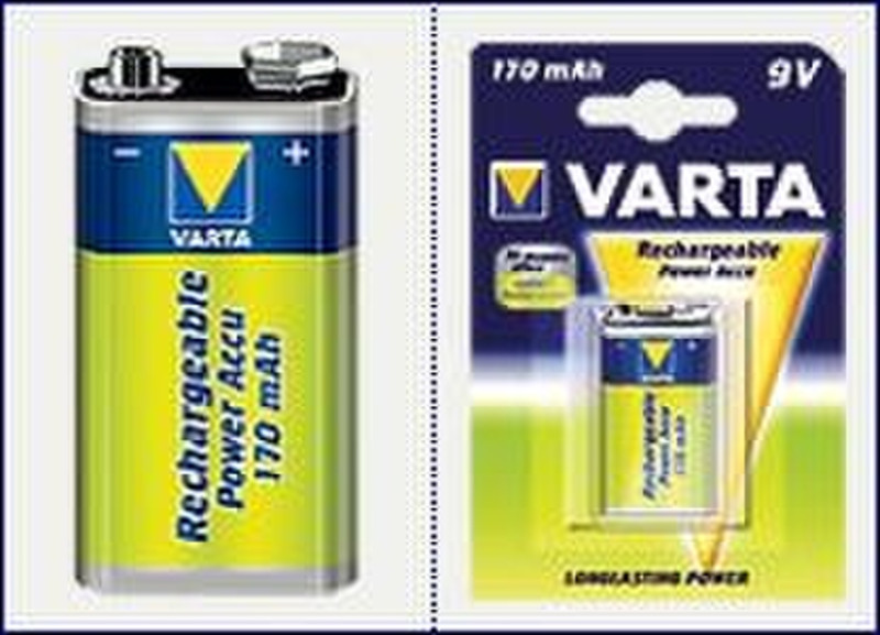 Varta Rechargeable Power Accu 9 V Block Nickel-Metallhydrid (NiMH) 170mAh 9V Wiederaufladbare Batterie