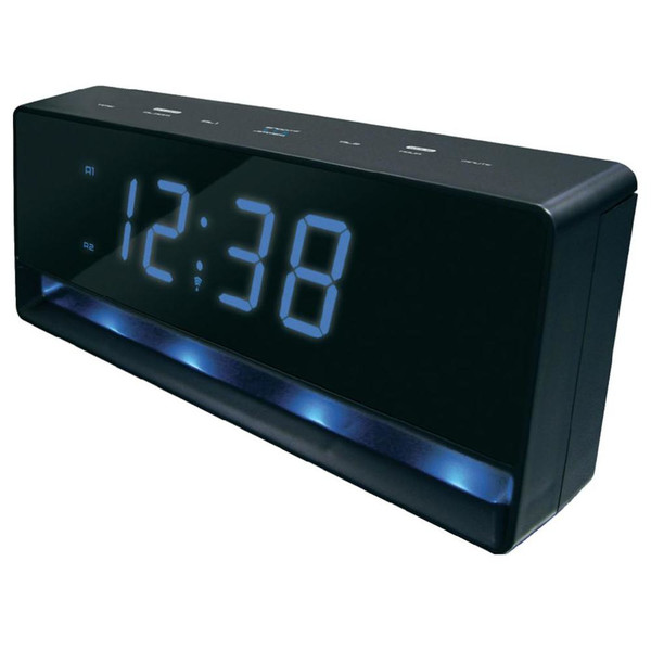 Technoline LED-Radio Controlled Clock Black,Blue