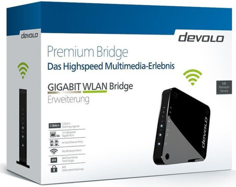 Devolo GIGABIT WLAN Bridge Network bridge 1733Mbit/s Schwarz, Grau