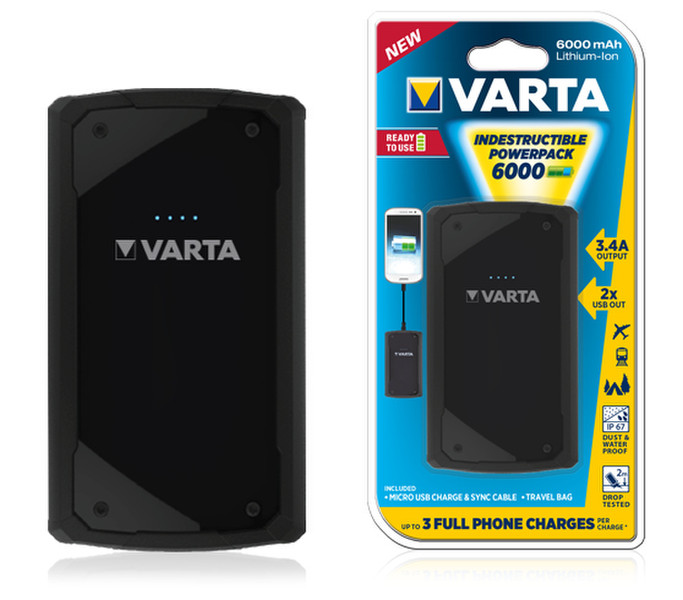 Varta Power Pack 6000 Lithium-Ion (Li-Ion) 6000mAh Black power bank