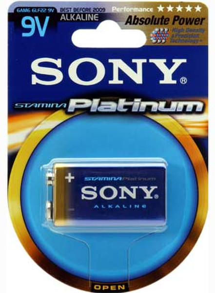 Sony Stamina Platinum Alkaline batteries 6AM6PTB1A Щелочной 9В батарейки
