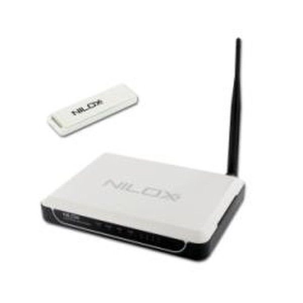 Nilox Kit ADSL Wireless 54M Router + USB White wireless router