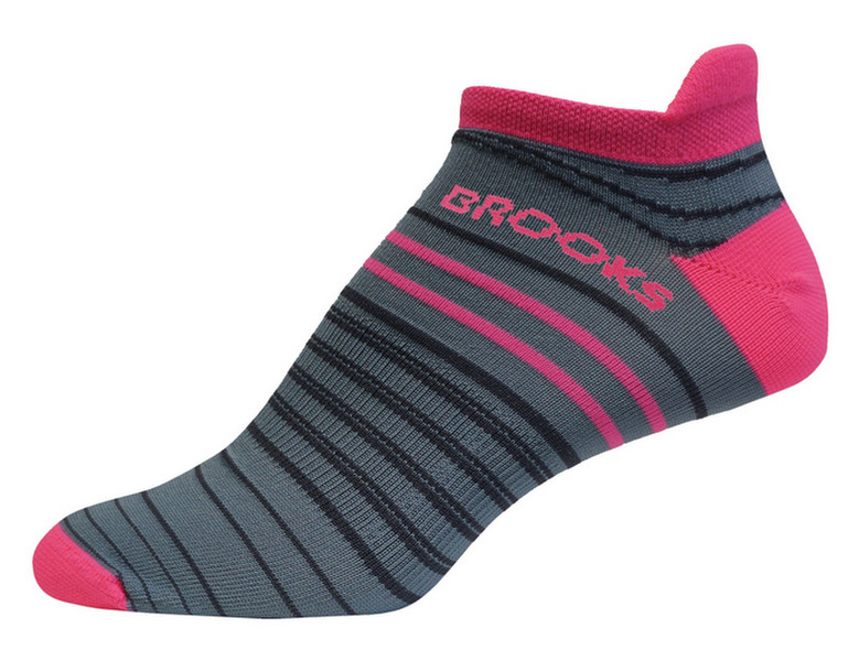 Brooks Launch Lightweight Tab Grey,Pink Female Classic socks