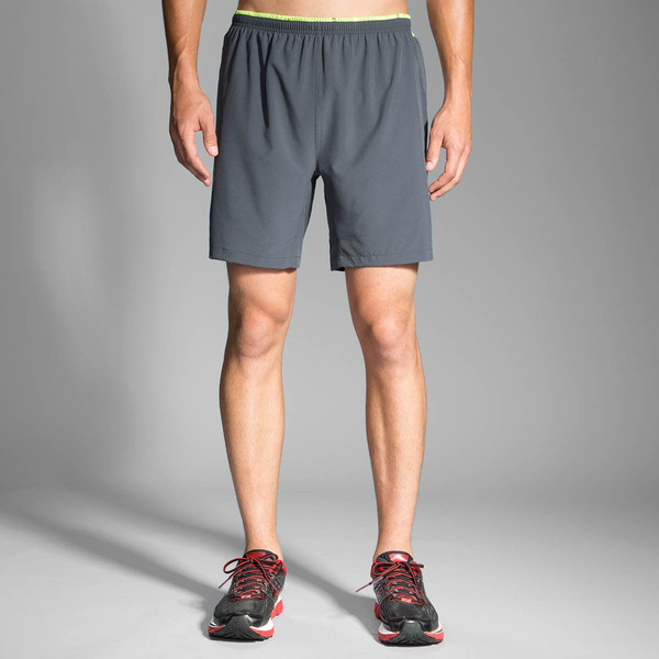 Brooks Sherpa XL Grey,Lime Sport men's shorts