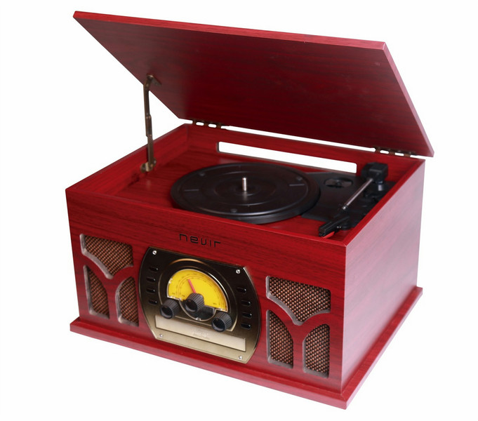 Nevir NVR-806VRBUC Belt-drive audio turntable Красный, Деревянный аудио проигрыватель