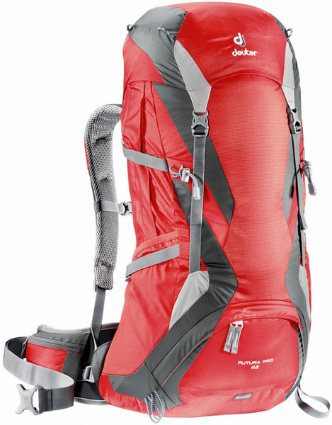 Deuter Futura Pro 42 Unisex 42L Nylon,Polytex Grey,Red travel backpack