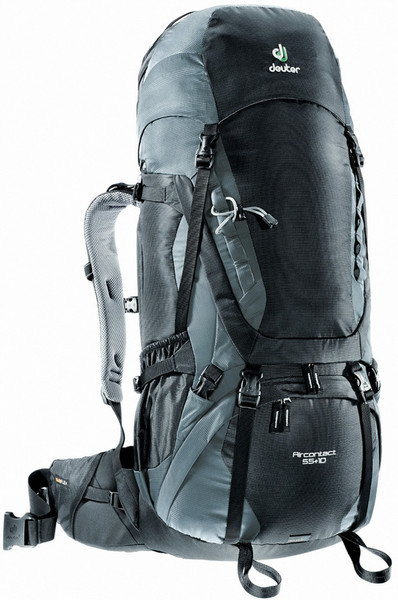 Deuter Aircontact 55 + 10 Unisex 55L Nylon,Polyester Black,Titanium travel backpack