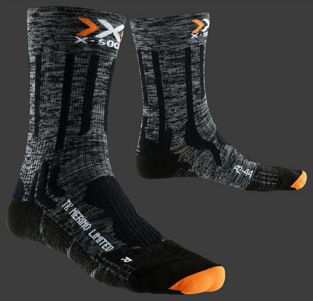 X-SOCKS Trekking Merino Limited Черный, Серый Мужской Mid-calf socks