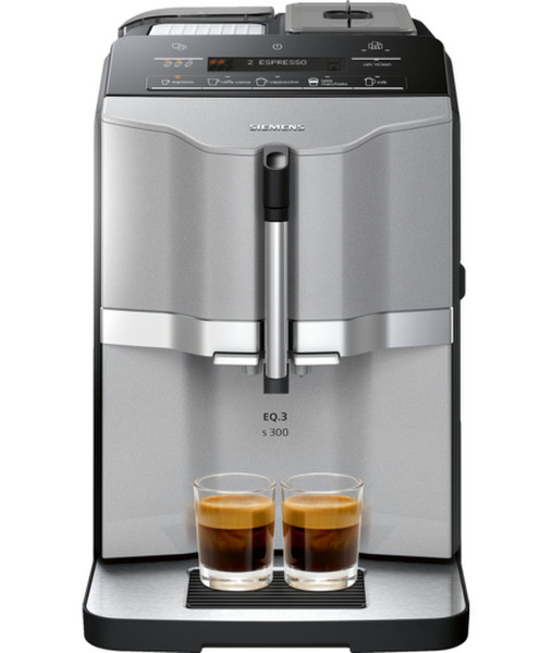 Siemens EQ.3 s300 Espresso machine 1.4л 2чашек Черный, Титановый