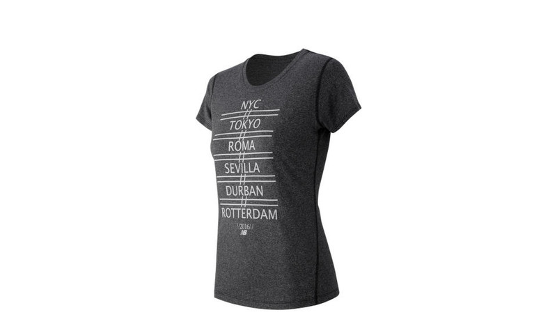 New Balance WT53184 S T-shirt S Short sleeve Scoop neck Polyester Black women's shirt/top