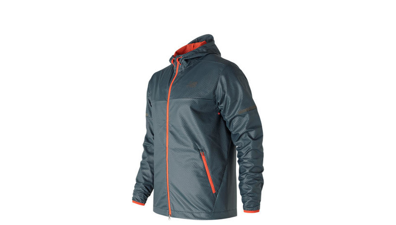 New Balance MJ71048 L Куртка L Эластан, Полиэстер Зеленый, Оранжевый мужская верхняя одежда