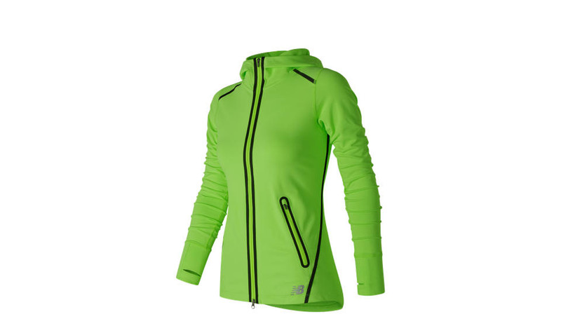 New Balance WJ71121 L Women's shell jacket/windbreaker L Полиэстер, Спандекс Черный, Зеленый женское пальто/куртка