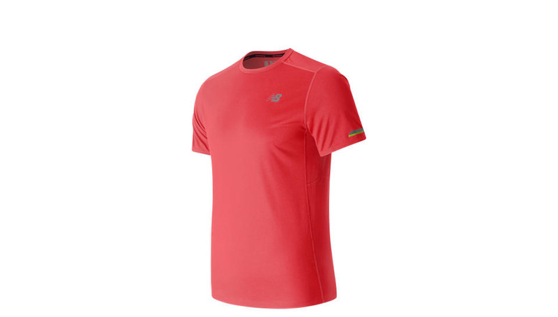 New Balance MT63223 M T-shirt M Short sleeve Crew neck Polyester Coral men's shirt/top