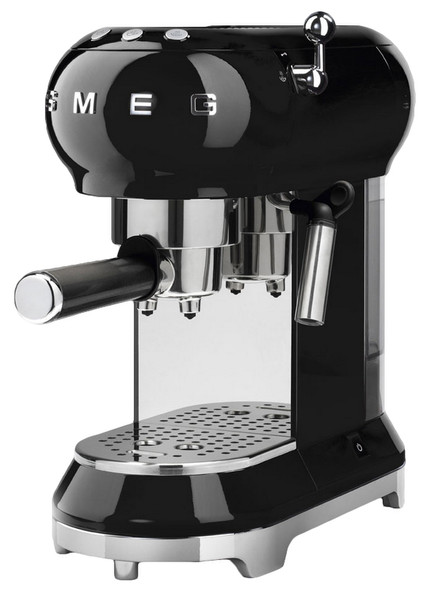 Smeg ECF01BLEU Отдельностоящий Semi-auto Espresso machine 1л 2чашек Черный, Хром кофеварка