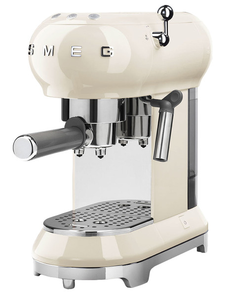 Smeg ECF01CREU Freistehend Halbautomatisch Espressomaschine 1l 2Tassen Chrom, Cremefarben Kaffeemaschine