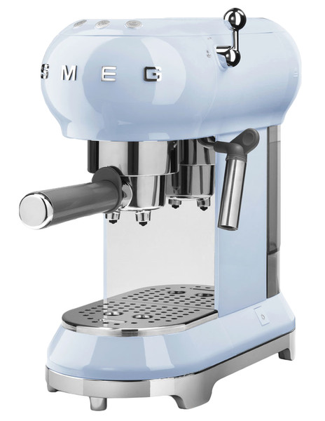 Smeg ECF01PBEU Freestanding Semi-auto Espresso machine 1L 2cups Blue,Chrome coffee maker