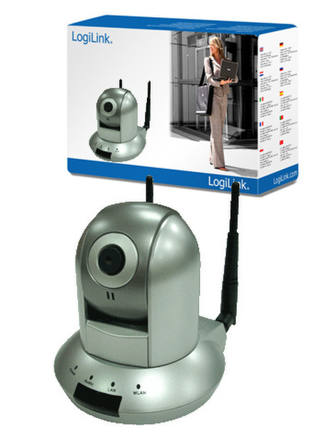 LogiLink WLAN 802.11n MPEG4 Camera 1.3МП Черный, Cеребряный вебкамера