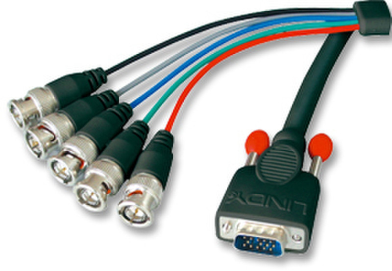 Lindy 1.8m VGA Cable 1.8м VGA (D-Sub) 5 x BNC Черный
