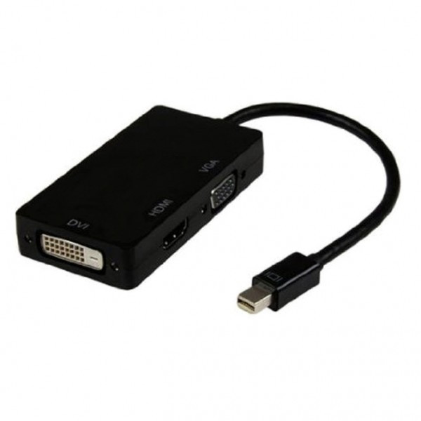 Calrad Electronics 35-739 0.15m Mini DisplayPort DVI-D + VGA (D-Sub) + HDMI Schwarz Videokabel-Adapter