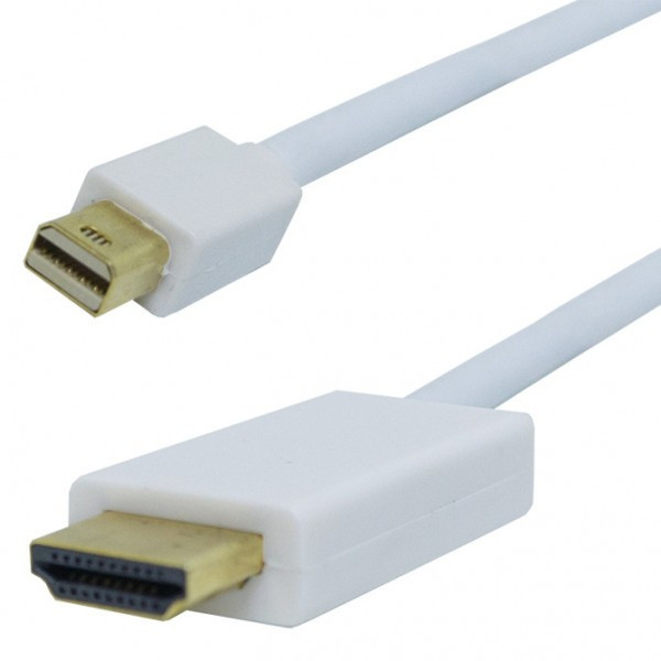 Calrad Electronics 55-649-10 3m Mini DisplayPort HDMI Weiß Videokabel-Adapter