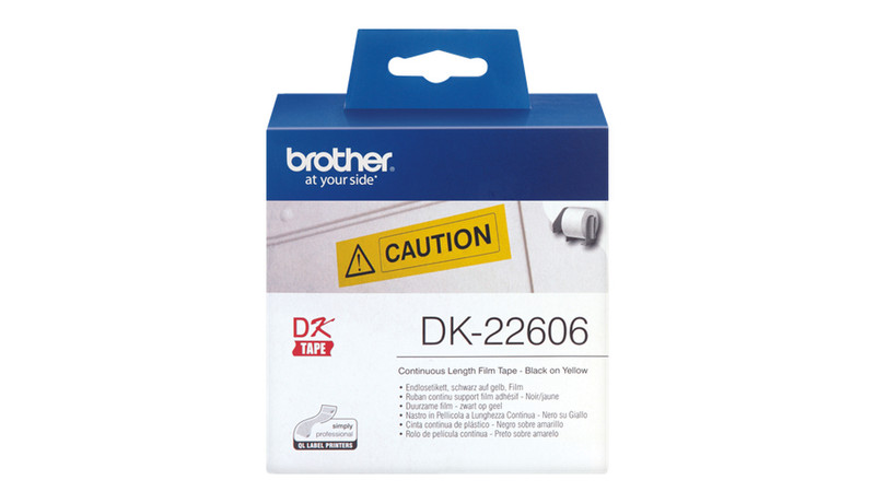 Brother DK-22606 Черный на жёлтом DK этикеточная лента