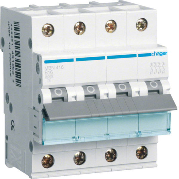 Hager MBN416 B-type 4P 4module(s) circuit breaker