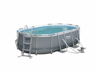 Bestway Power Steel Oval 4.24m x 2.50m x 1.00m, Grey/Blue