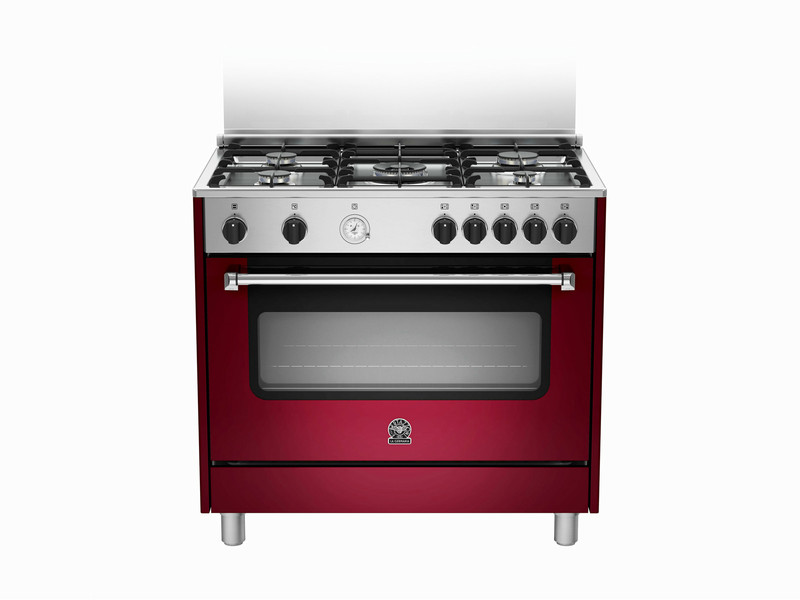 Bertazzoni La Germania AMS95C 61 C VI Отдельностоящий Gas hob A Красный кухонная плита