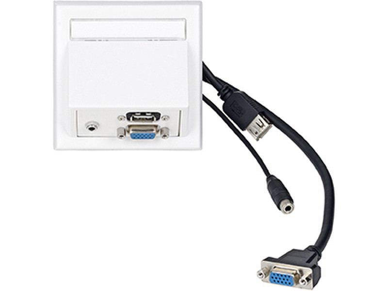 VivoLink WI221183 VGA + USB A + 3.5mm Белый розетка